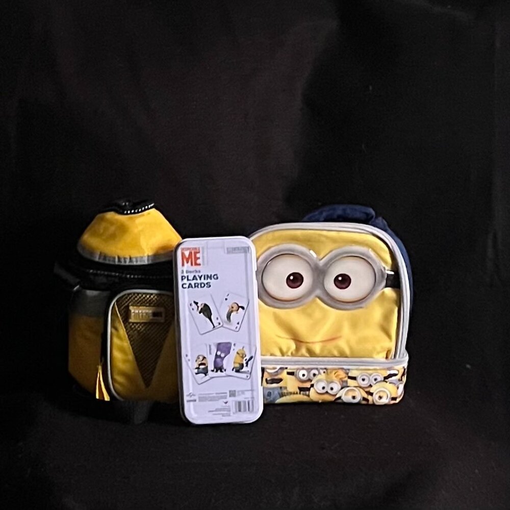 Minions Soft-Sided Insulated Lunchbox/Drink Holder FREE Minion Playing Cards